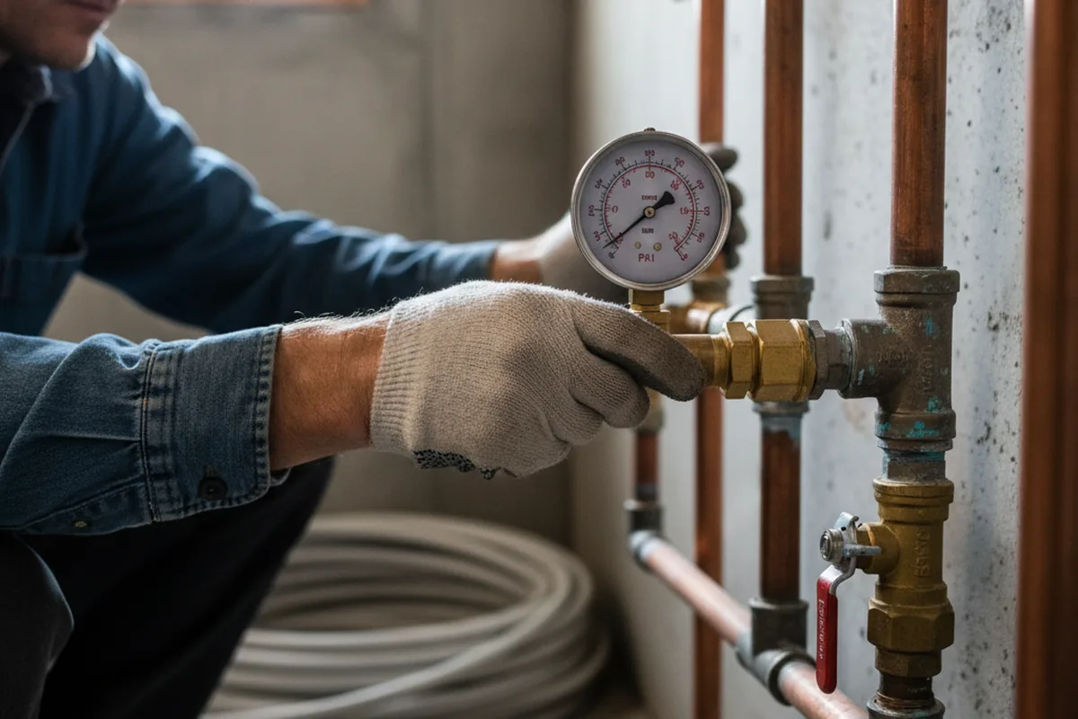 Pressure testing a repaired line during Water Line Repair in Sparks